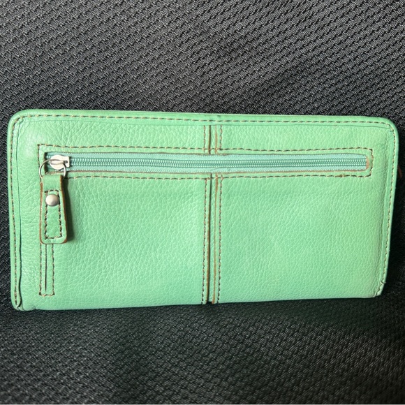 FOSSIL MADDOX Mint Green Leather Handbag and Wallet Set - Picture 4 of 16
